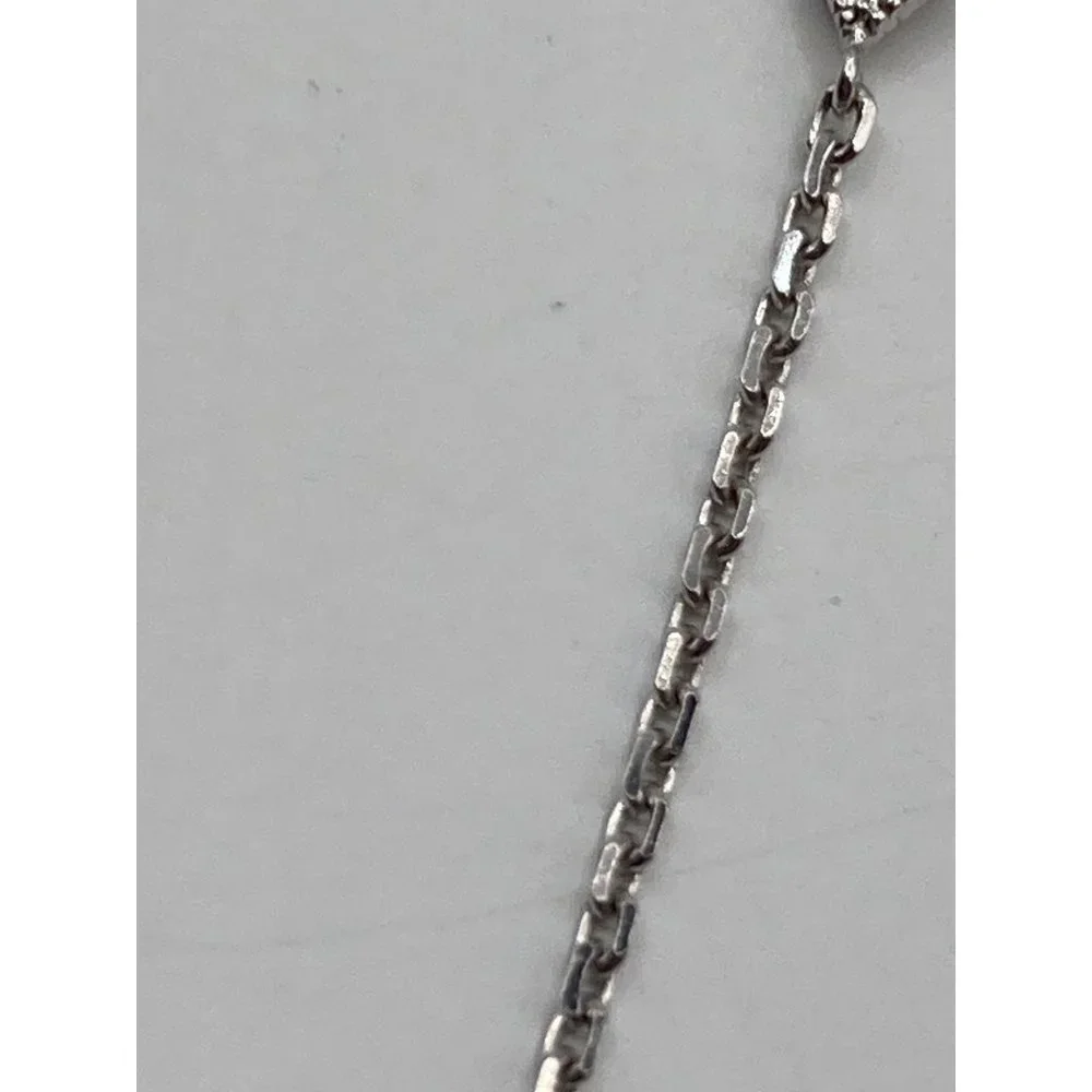 Diamonds Sterling Silver Puffy Necklace Enhancer Pendant 34